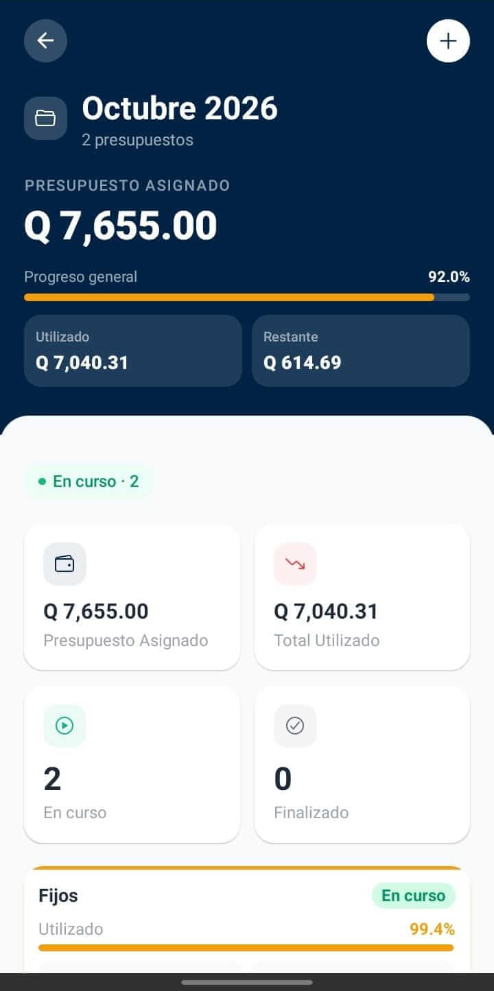 App móvil · Presupuestos